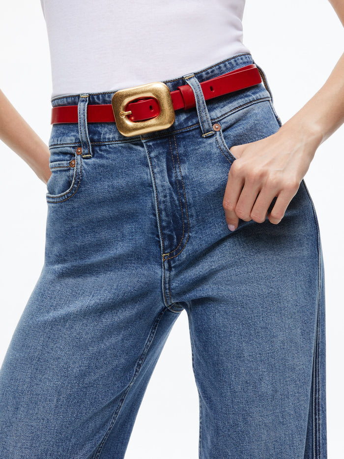 LETTY BUCKLE BELT - PERFECT RUBY/GOLD