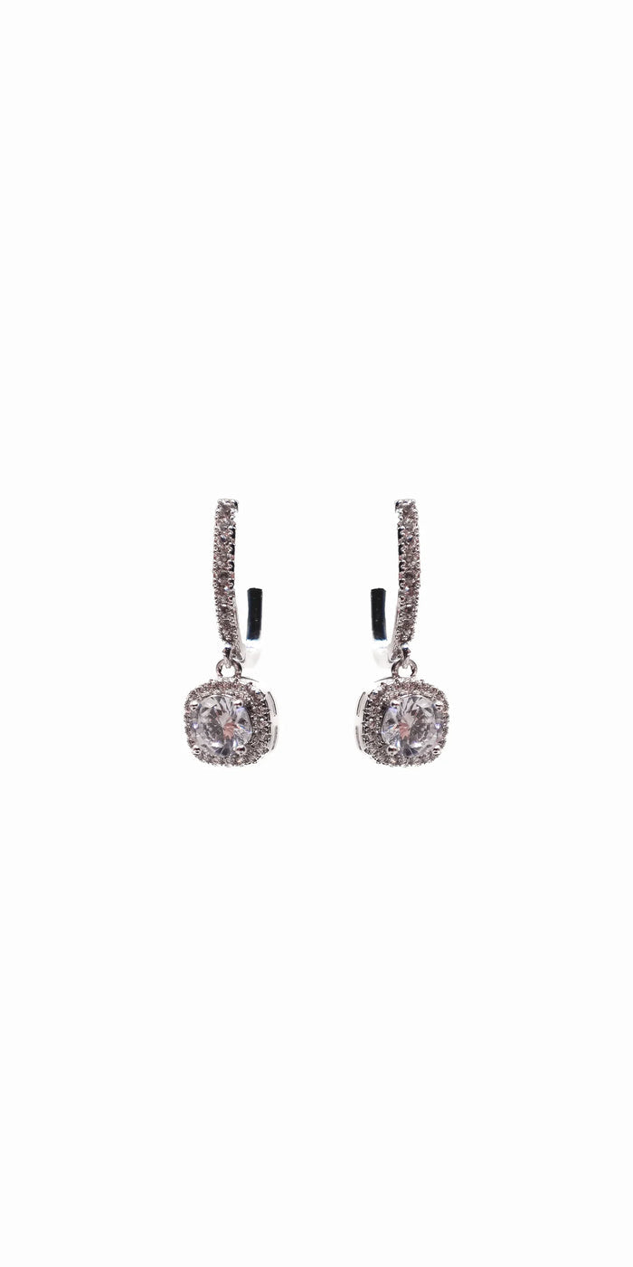 silver/one size/ Camille La Vie/Leverback Cushion Stone Earrings/alt
