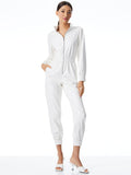 LEVI VEGAN LEATHER FRONT ZIP JUMPSUIT
