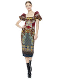 LEXIA PUFF SLEEVE MIDI DRESS - ALWAYS FOREVER MULTI