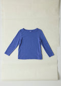 Lia Cotton Boat Neck Tee | Cobalt