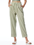 LILIANA CUFF PAPERBAG PANT - SAGE