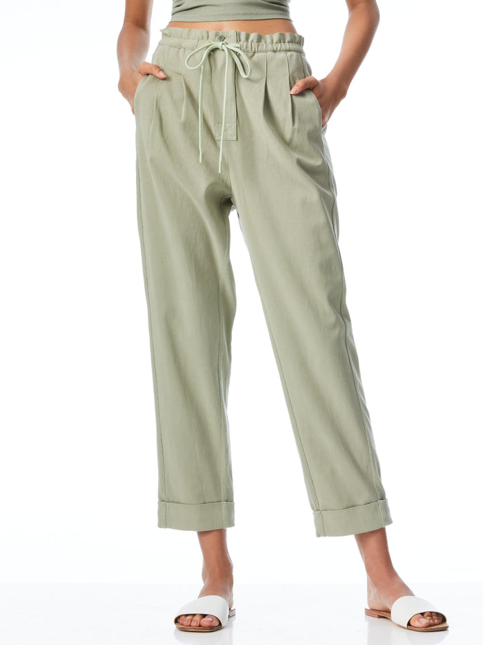 LILIANA CUFF PAPERBAG PANT - SAGE