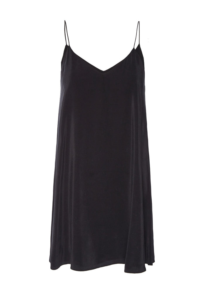 LILLA SPAGHETTI STRAP SWING DS - BLACK