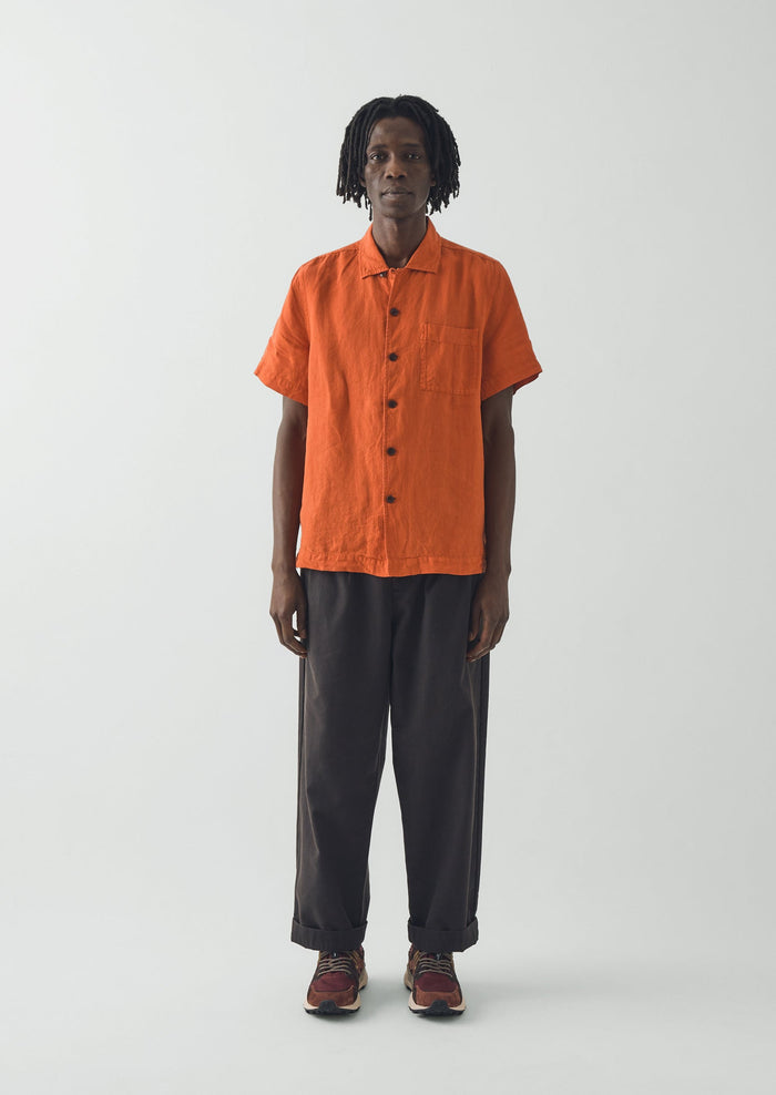 Linen Short Sleeve Shirt | Clementine