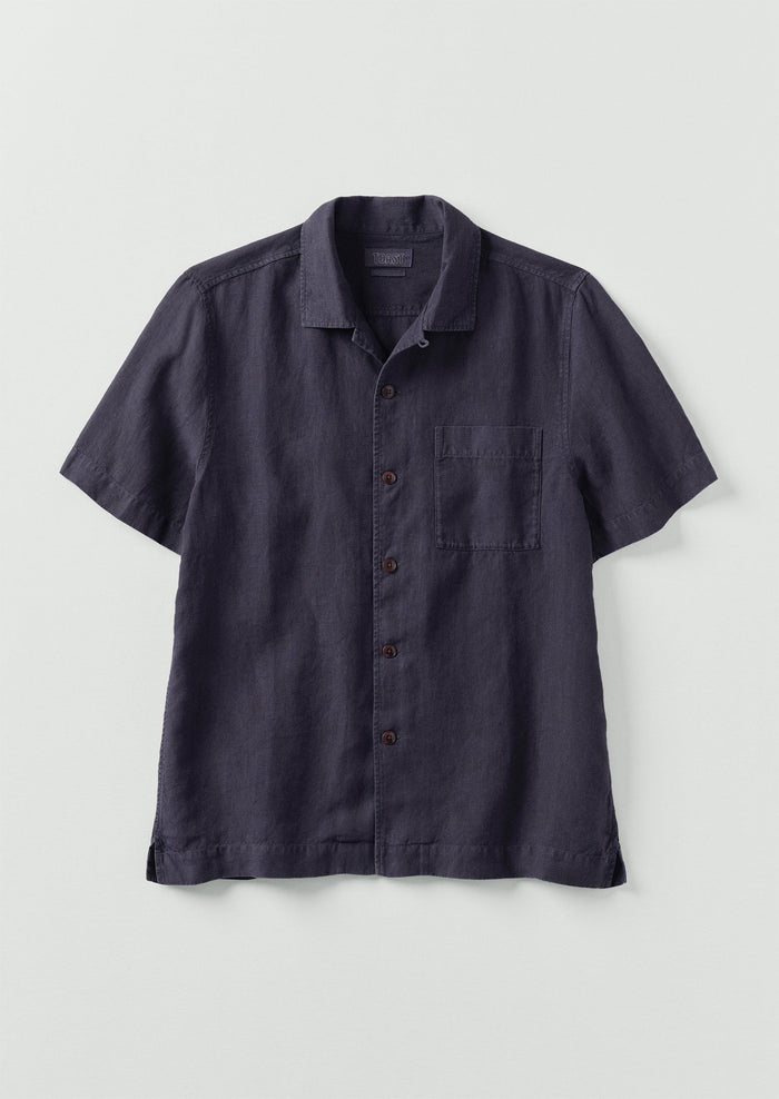 Linen Short Sleeve Shirt | Slate