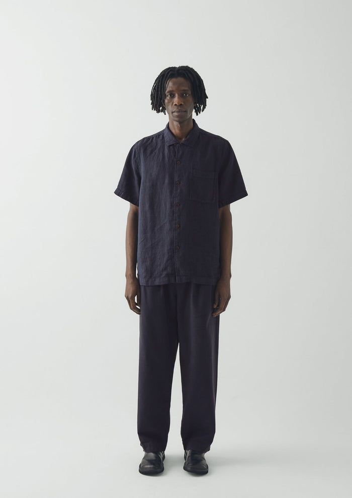 Linen Short Sleeve Shirt | Slate