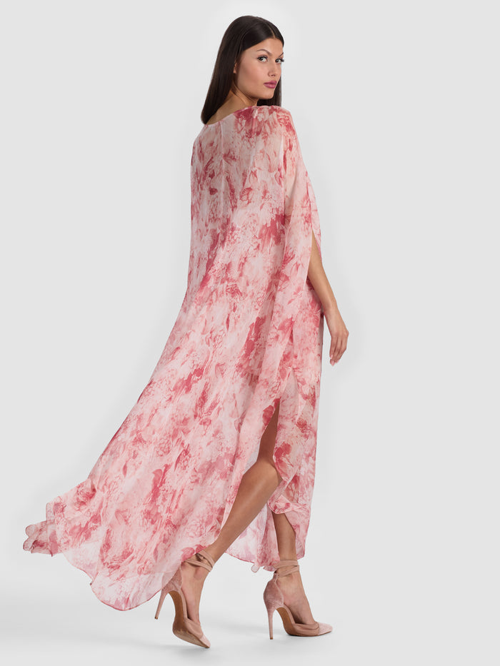 LINN CAPE MAXI DRESS - SEA BREEZE ENGLISH ROSE