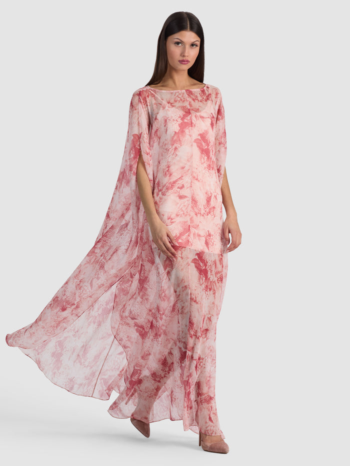 LINN CAPE MAXI DRESS - SEA BREEZE ENGLISH ROSE