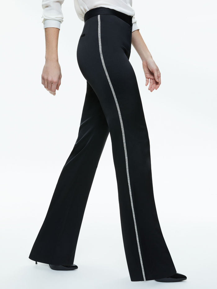 LIVI EMBELLISHED SIDE STRIPE PANT - BLACK