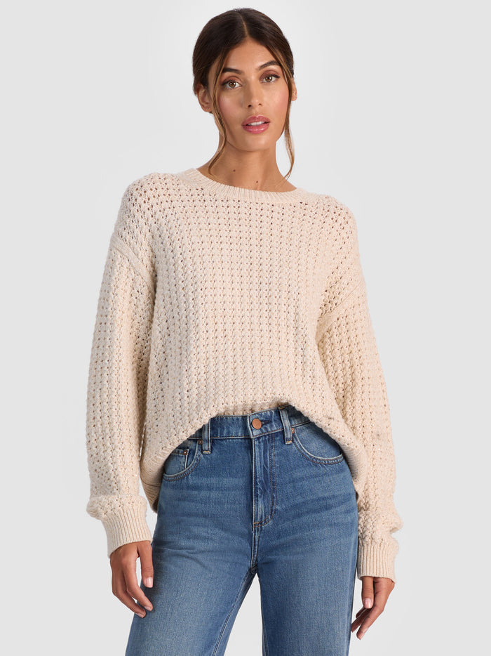 LIZA SPARKLE PULLOVER - OATMEAL MARL