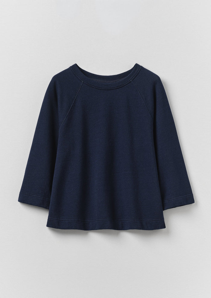 Loopback Cotton Jersey Sweater | Indigo
