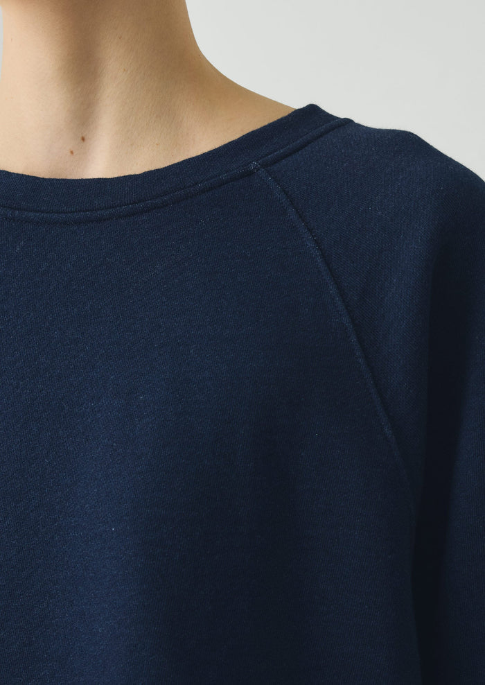 Loopback Cotton Jersey Sweater | Indigo