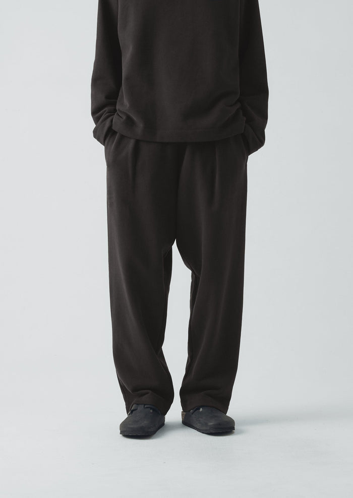 Loopback Jersey Pleated Pants | Black Pepper