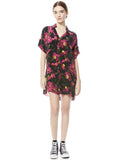 LUCETTE FLORAL MINI SHIRTDRESS - CALIFORNIA POPPY
