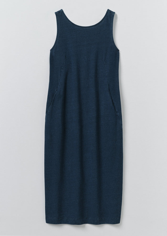 Lydia Jersey Shift Dress | Washed Indigo