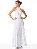 LYNDON CROSS FRONT MAXI DRESS - WHITE
