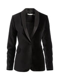 MACEY FITTED STRONG SHLDR BLZR - BLACK