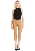 MADDOX FRNT ZIP CROP SUEDE LEG - TAN
