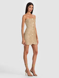 MADISON MINI BLAZER DRESS - PALE GOLD