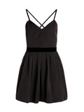 MADISON PLEATED MINI DRESS - BLACK
