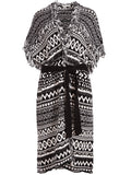MAIBELLA BELTED SWEATER VEST - BLACK/CREAM