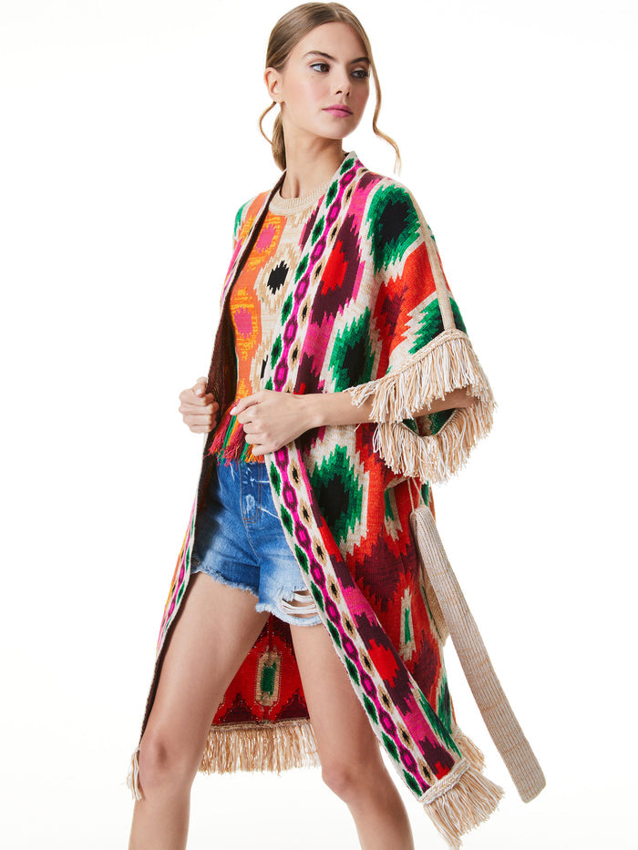 MAIBELLA  BELTED SWEATER VEST - MULTI