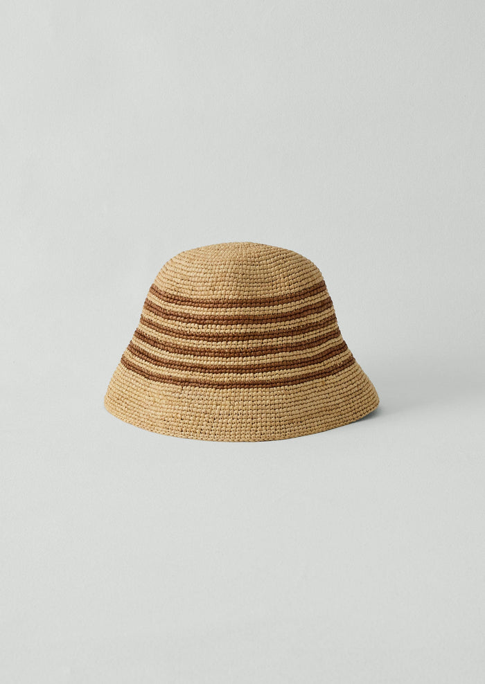 Maison N.H Paris Raffia Stella Hat | Natural/Brown