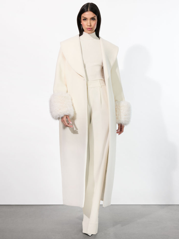 MARCELENE MAXI COAT - OFF WHITE