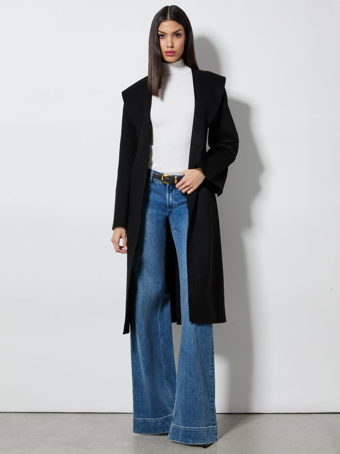 MARCELENE MIDI COAT - BLACK