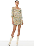 MARCIE FLORAL MINI DRESS - ROMANCE ALMOND