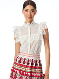 MARIAN RUFFLE COLLAR BLOUSE - OFF WHITE