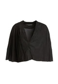 MARJORY SUEDE PLEATED SLV JKT - BLACK