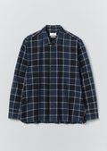 Market Check Cotton Linen Easy Shirt | Denim Blue