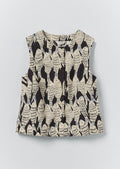Market Fish Print Cotton Poplin Top | Slate