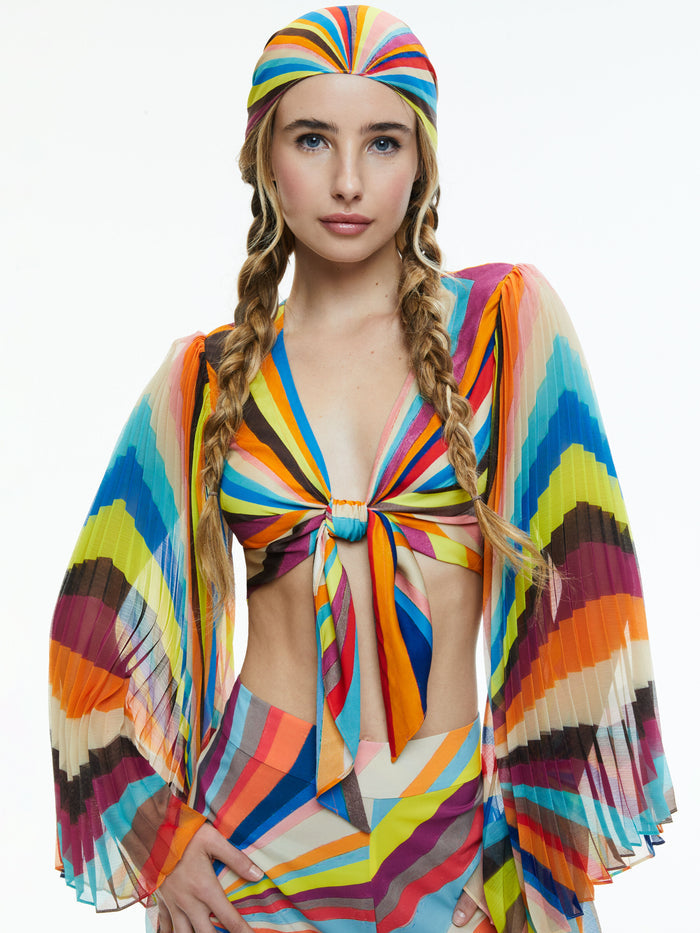MARLA PRINTED HEADSCARF - POMELO STRIPE