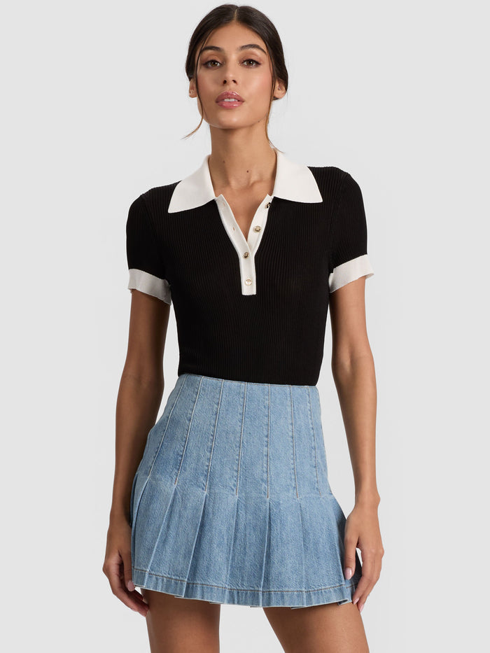 MARTHA POLO - BLACK/SOFT WHITE
