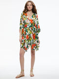 MARVA BELTED MINI DRESS - TROPICAL SUNRISE OFF WHITE