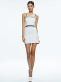 MATILDA LACE MINI DRESS - OFF WHITE/BLACK