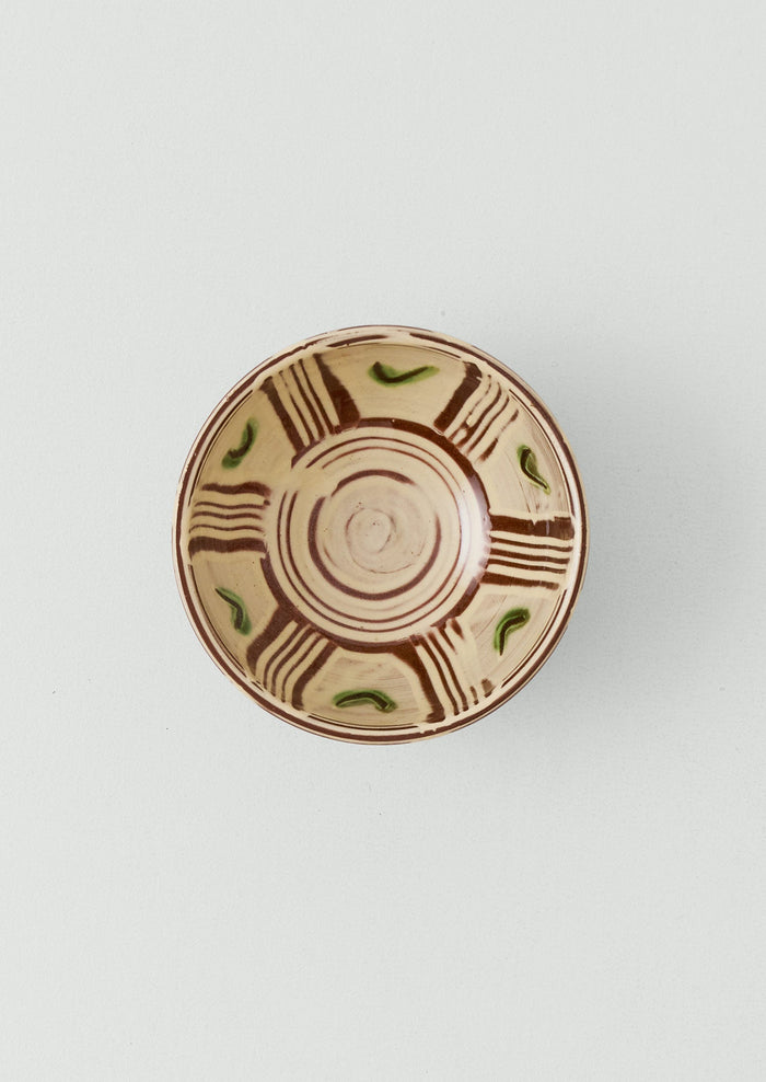 Matt Grimmitt Slipware Bowl | Cream/Leaf