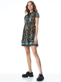 MEEKO EMBROIDERED TIERED SHIRT DRESS - SANTA MONICA MULTI