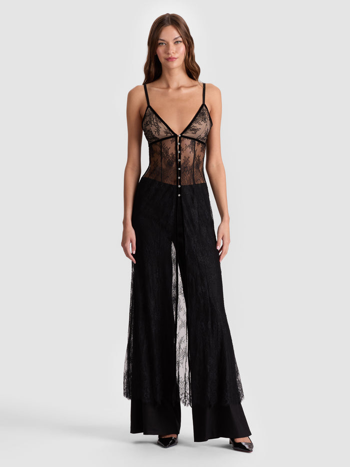 MELODIE LACE MAXI TOP - BLACK