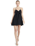 MELVINA TIE FRONT MINI DRESS - BLACK