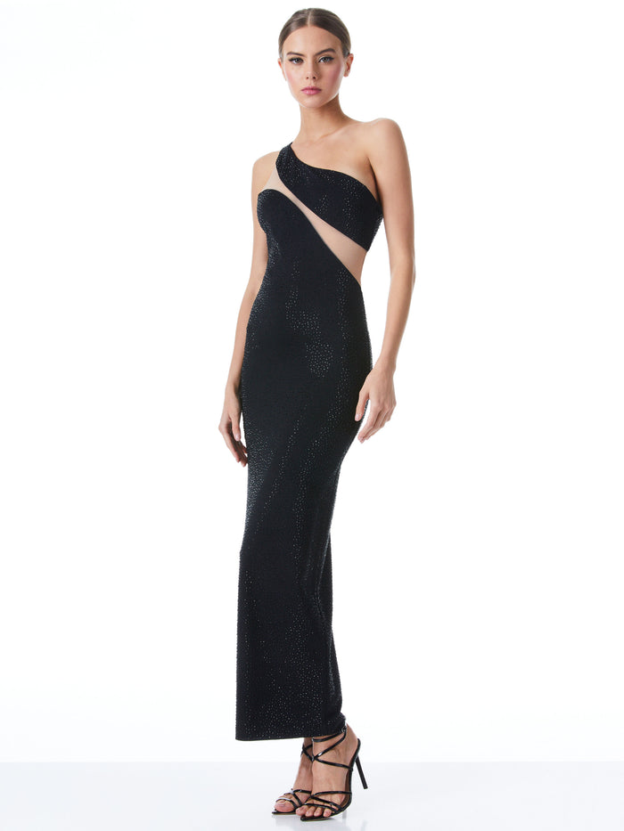 MERCEDES ONE SHOULDER DRESS - BLACK