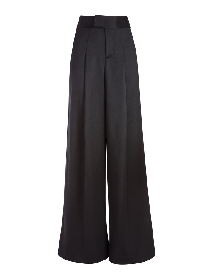 MERILYN HIGH WAISTED WIDE LEG PANT - BLACK