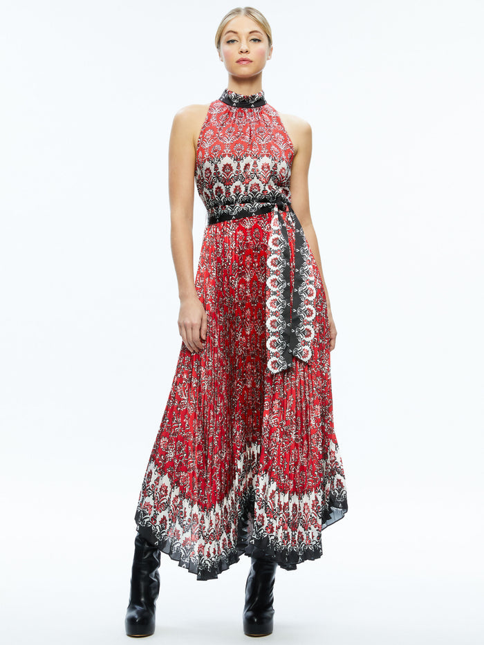 MERTIE MKNK PLT TIE MAXI DRESS - ALLURE MEDALLION