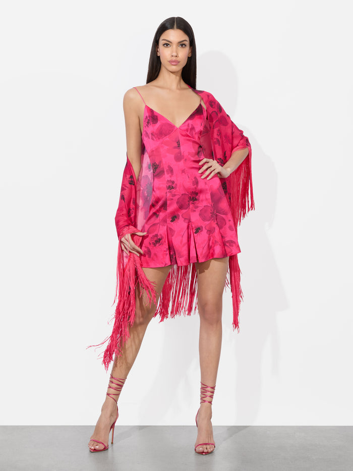 MESHA SHAWL SCARF - FLORAL FLING RASPBERRY