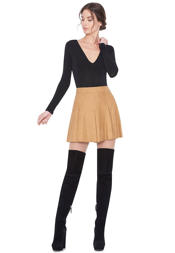 MILEY DEEP V NECK BODYSUIT - BLACK