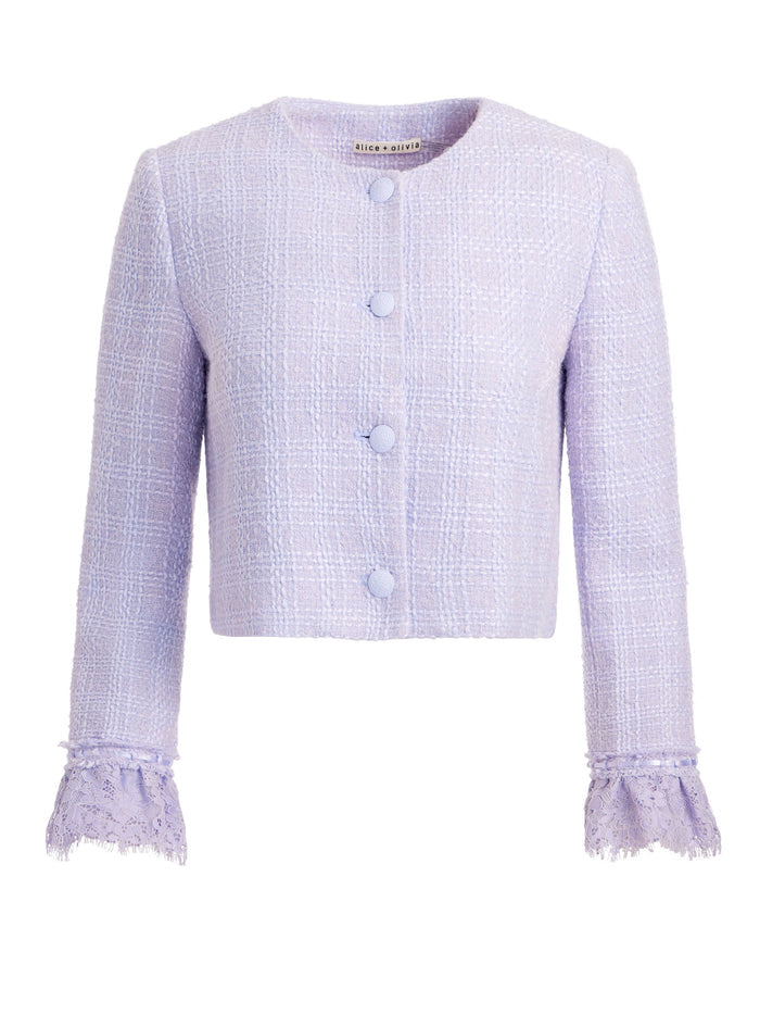 MILLIE RUFFLE SLV BOX JACKET - LILAC