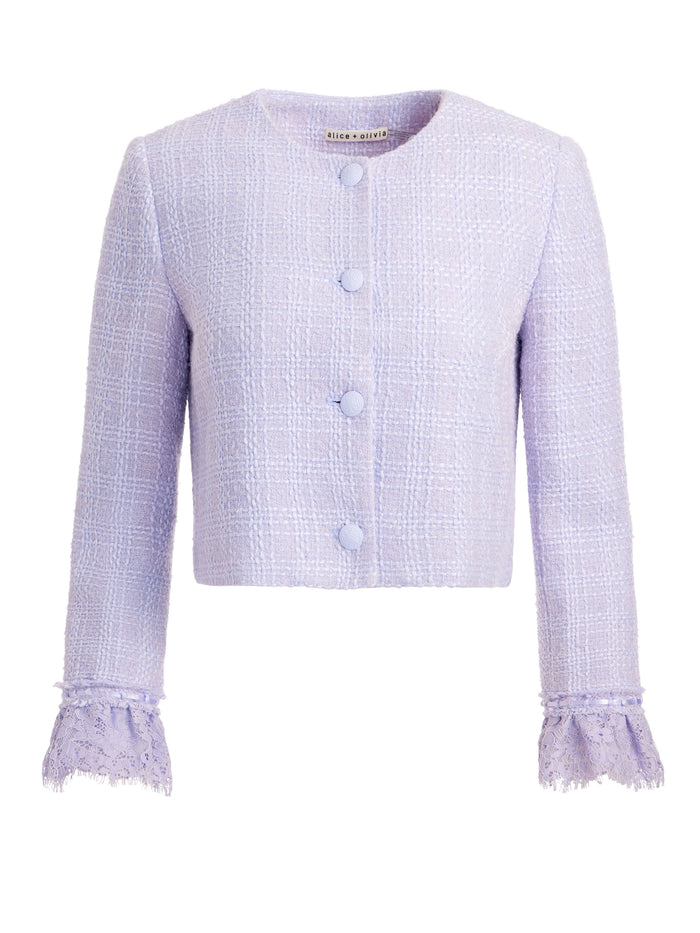 MILLIE RUFFLE SLV BOX JACKET - LILAC